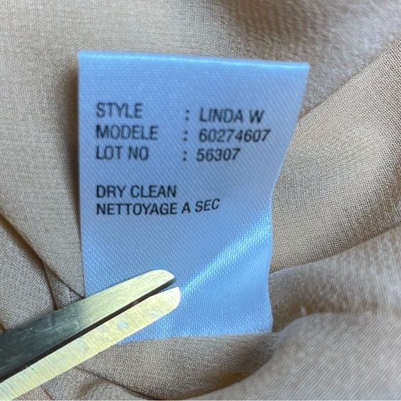 Theory Tiered Ruffle Empire Waist Cotton & Silk Midi Size S Light Apricot - Picture 8 of 15